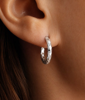 Hammered creole hoop earrings