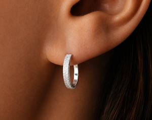Finely hammered hoop earrings