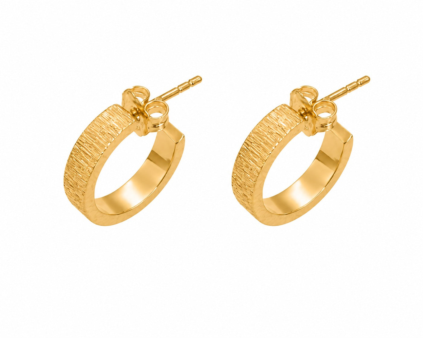 Fine hammered stud earrings