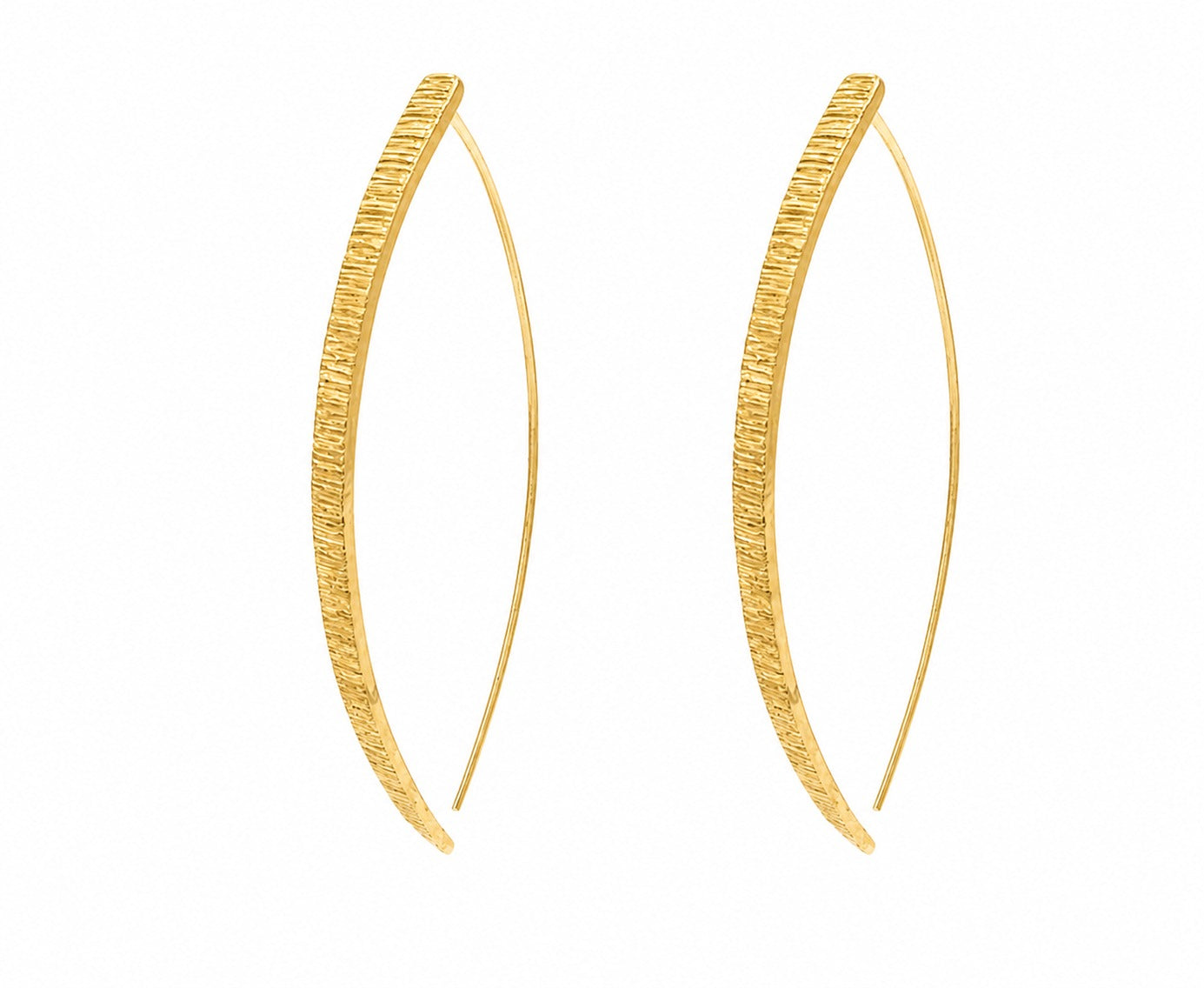 Fine hammered hook earrings