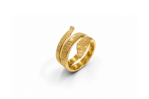 Finely hammered snake ring