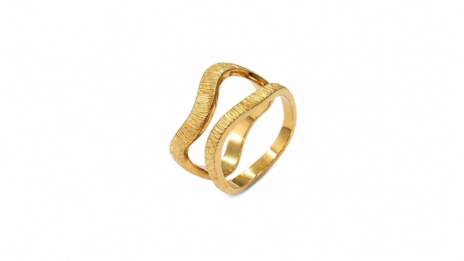 Fine hammered wave ring