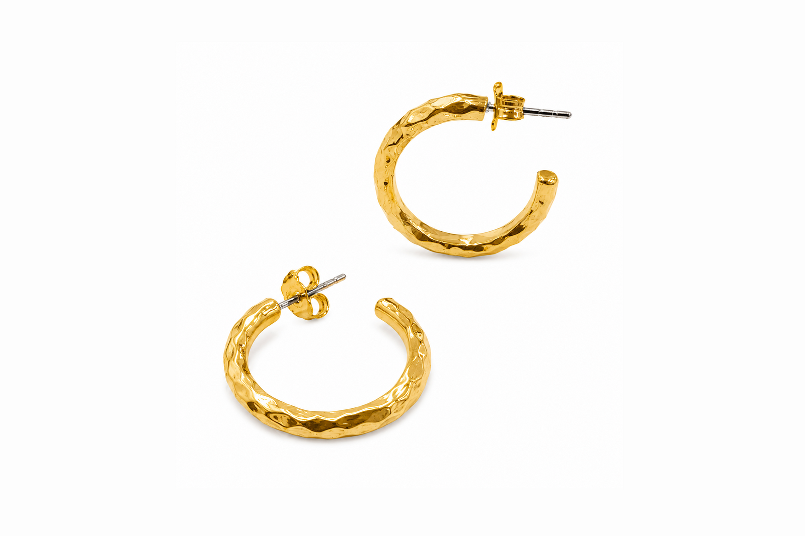 Hammered creole hoop earrings