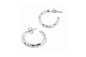 Hammered creole hoop earrings