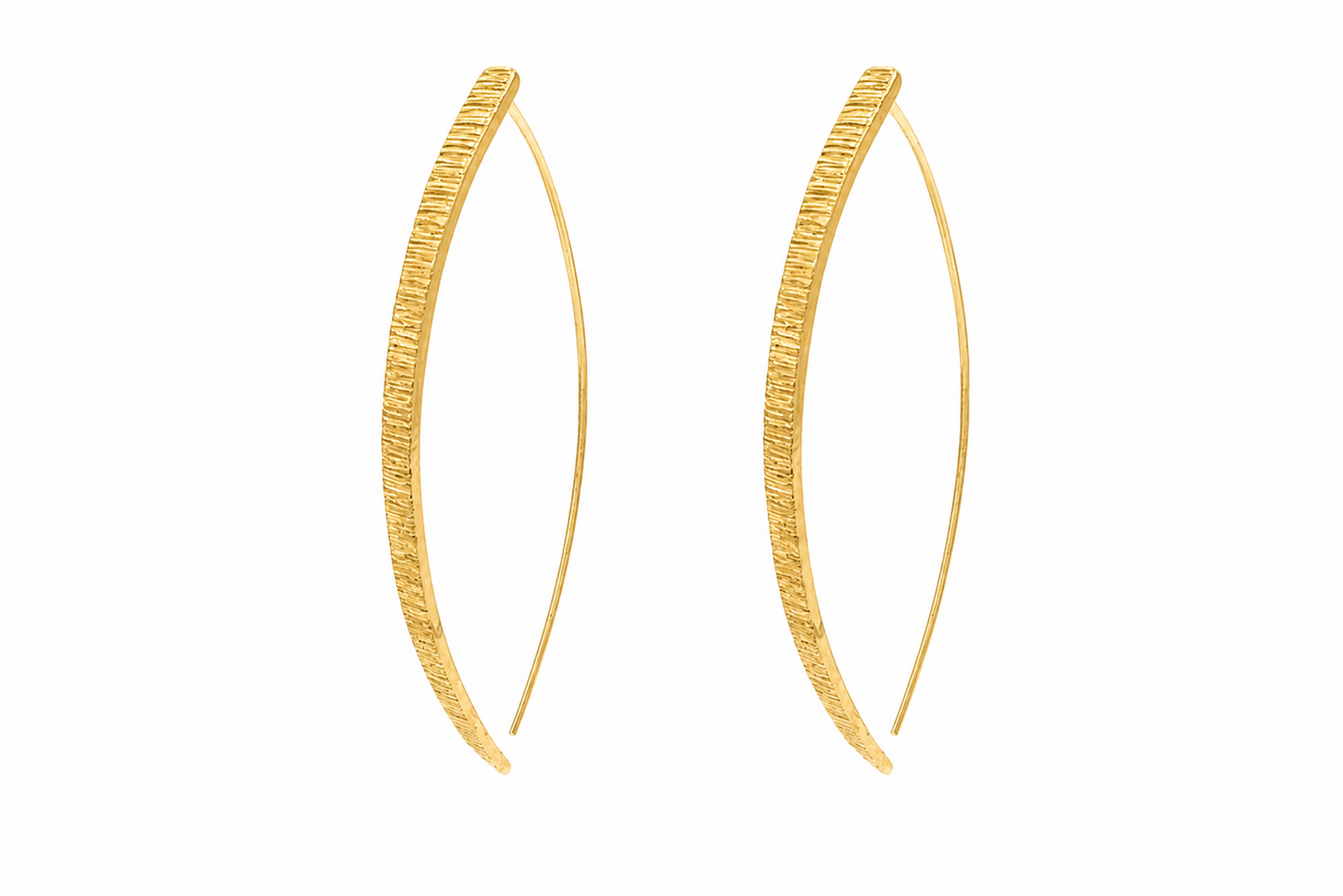 Fine hammered hook earrings