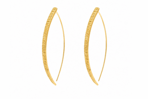 Fine hammered hook earrings