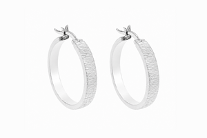 Finely hammered hoop earrings