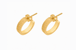 Finely hammered creole earrings