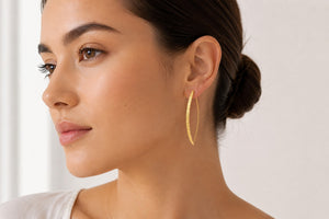 Fine hammered hook earrings